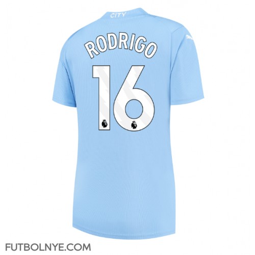 Camiseta Manchester City Rodri Hernandez #16 Primera Equipación para mujer 2023-24 manga corta